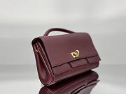 Colestore Balenciaga Bel Air Small Clutch On Strap in Dark Burgundy 26.9x13.9x5.3cm - 5