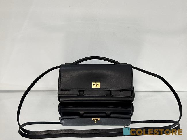 Colestore Balenciaga Bel Air Small Clutch On Strap in Black 26.9x13.9x5.3cm - 1