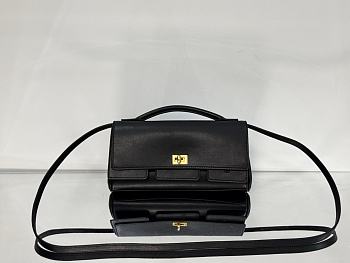 Colestore Balenciaga Bel Air Small Clutch On Strap in Black 26.9x13.9x5.3cm