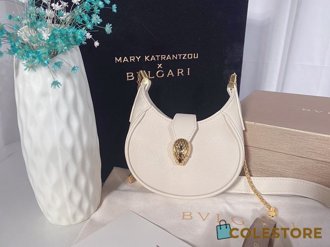 Colestore Bvlgari Serpenti Ellipse Micro White 13x8x3.5cm - 1