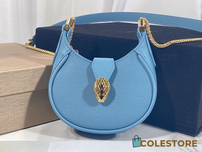 Colestore Bvlgari Serpenti Ellipse Micro Blue13x8x3.5cm - 1