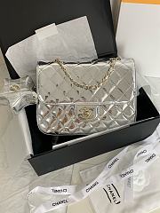 Colestore Chanel 24C Mini Flap Bag & Star Coin Purse Sliver 22.5×6.5×17cm - 1