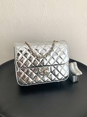 Colestore Chanel 24C Mini Flap Bag & Star Coin Purse Sliver 22.5×6.5×17cm - 6