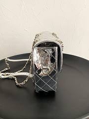 Colestore Chanel 24C Mini Flap Bag & Star Coin Purse Sliver 22.5×6.5×17cm - 2