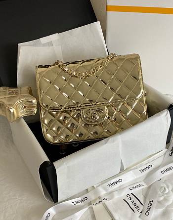 Colestore Chanel 24C Mini Flap Bag & Star Coin Purse Gold 22.5×6.5×17cm
