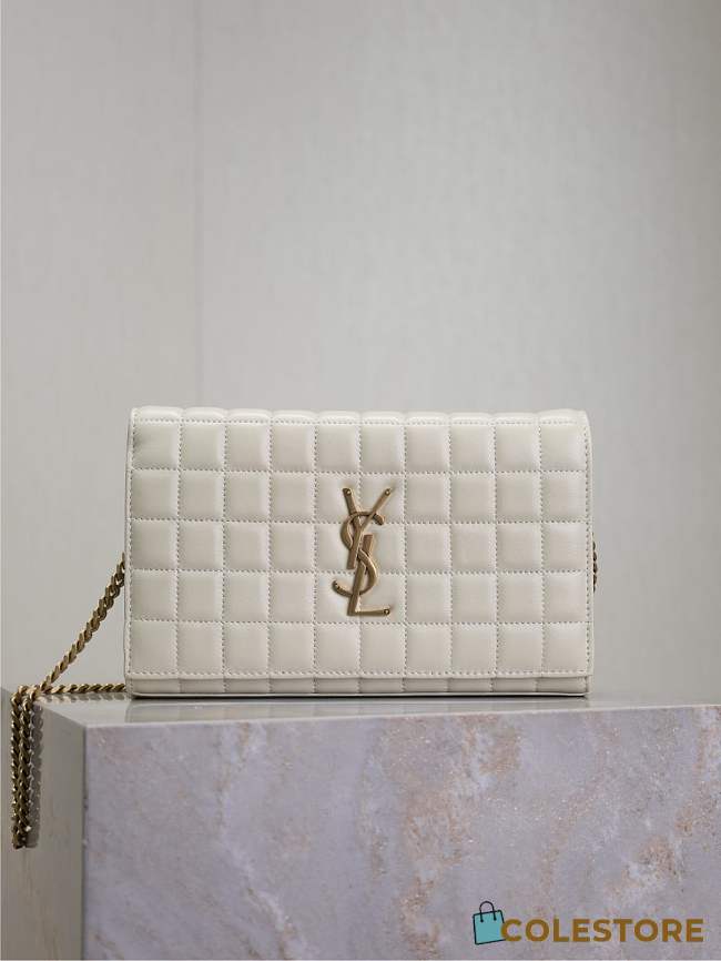Colestore YSL Saint Laurent Cassandre Ysl Wallet on Chain in White 23x14x3cm  - 1