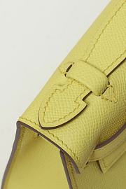 Colestore Hermes Kelly Pochette Jaune Espom Leather in Chick Yellow 22x7x13cm - 4