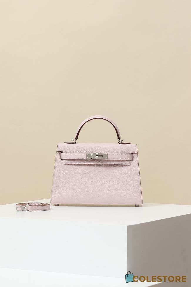 Colestore Hermes Kelly Mini Chevre Mysore Rose Sakura 19x12x6cm - 1