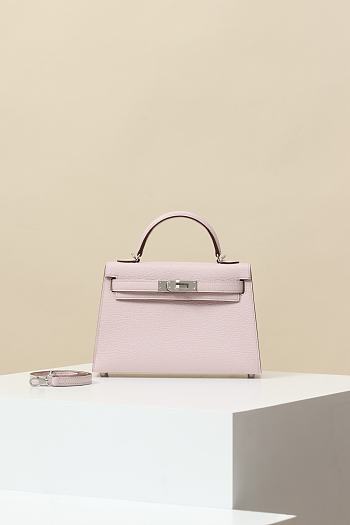 Colestore Hermes Kelly Mini Chevre Mysore Rose Sakura 19x12x6cm