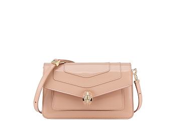 Colestore Bvlgari Serpenti Forever East-West Shoulder Bag Pink 22x15x4.5cm