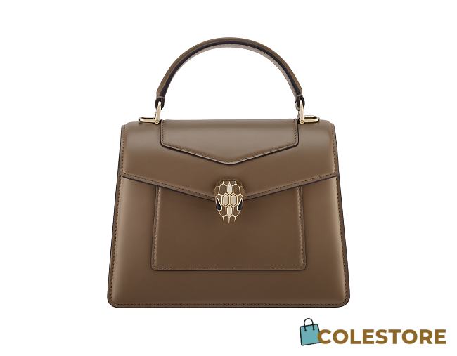 Colestore Bvlgari Serpenti Forever Medium Top Handle Bag Brown 20.5X 15X 9 Cm - 1