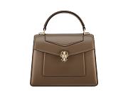 Colestore Bvlgari Serpenti Forever Medium Top Handle Bag Brown 20.5X 15X 9 Cm - 1