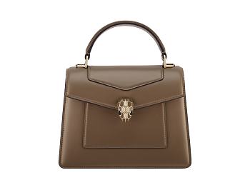 Colestore Bvlgari Serpenti Forever Medium Top Handle Bag Brown 20.5X 15X 9 Cm