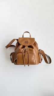 Colestore Miu Miu Brown Leather Backpack 29x25x12cm - 1