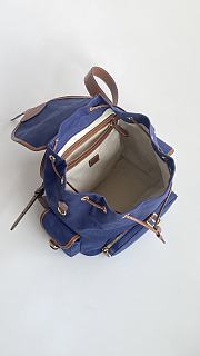 Colestore Miu Miu Canvas And Leather Backpack in Cornflower Blue/Brandy 29x25x12 - 4