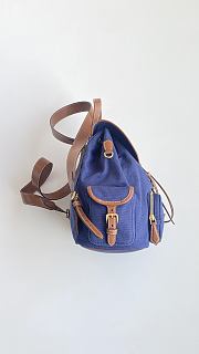 Colestore Miu Miu Canvas And Leather Backpack in Cornflower Blue/Brandy 29x25x12 - 3