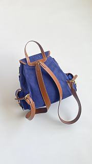 Colestore Miu Miu Canvas And Leather Backpack in Cornflower Blue/Brandy 29x25x12 - 2