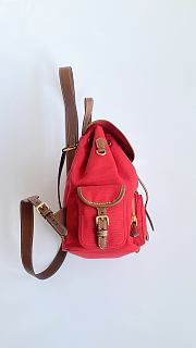 Colestore Miu Miu Canvas And Leather Backpack in Red/Brandy 29x25x12 - 6