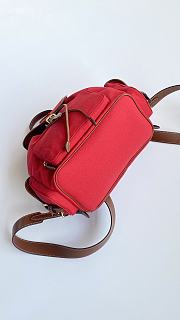 Colestore Miu Miu Canvas And Leather Backpack in Red/Brandy 29x25x12 - 4