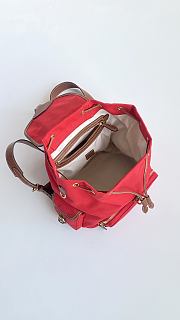 Colestore Miu Miu Canvas And Leather Backpack in Red/Brandy 29x25x12 - 2