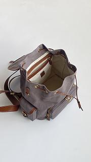 Colestore Miu Miu Canvas And Leather Backpack in Gray/Brandy 29x25x12 - 6