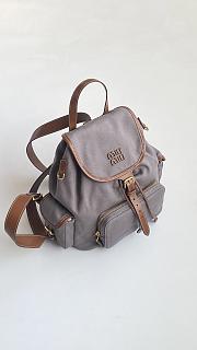 Colestore Miu Miu Canvas And Leather Backpack in Gray/Brandy 29x25x12 - 2