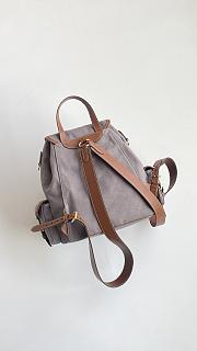 Colestore Miu Miu Canvas And Leather Backpack in Gray/Brandy 29x25x12 - 4