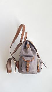 Colestore Miu Miu Canvas And Leather Backpack in Gray/Brandy 29x25x12 - 3