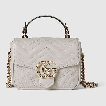 Colestore Gucci GG Marmont Mini Bag in White 17x13x6cm