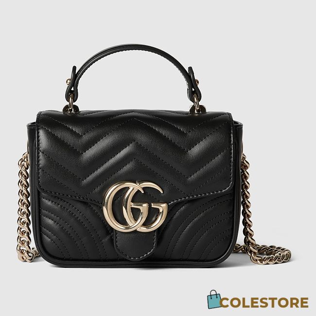Colestore Gucci GG Marmont Mini Bag in Black 17x13x6cm - 1