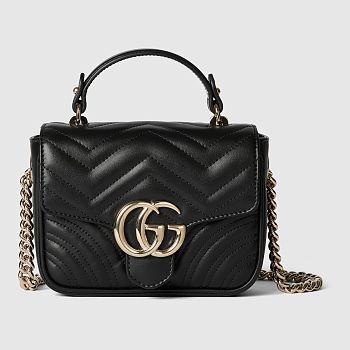 Colestore Gucci GG Marmont Mini Bag in Black 17x13x6cm