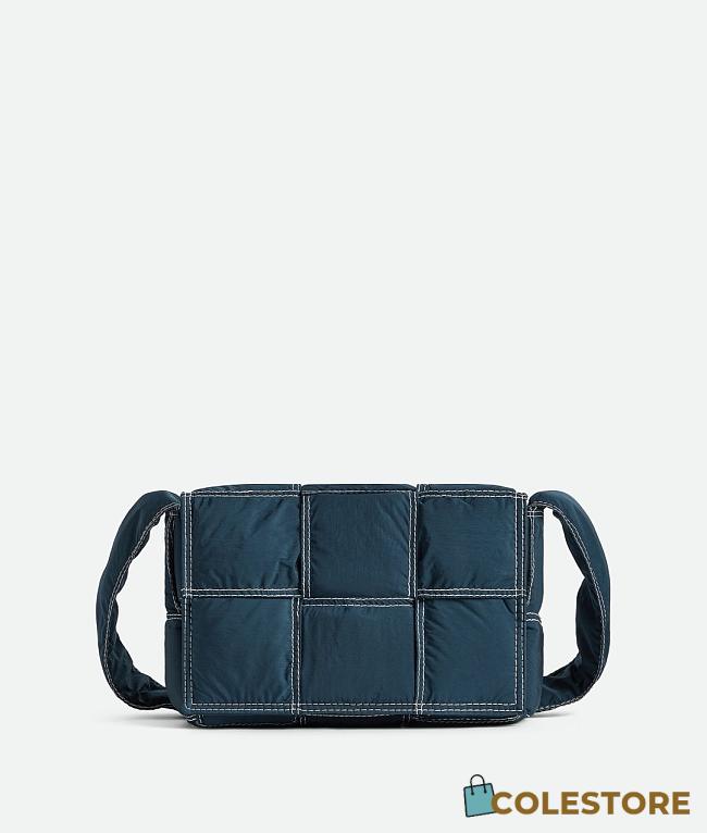 Colestore Bottega Veneta Small Padded Tech Cassette Blue 23x14x7.5cm - 1