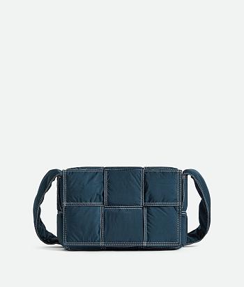 Colestore Bottega Veneta Small Padded Tech Cassette Blue 23x14x7.5cm
