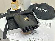 Colestore Celine Triomphe Leather Wallet in Black 19x10x3cm - 6