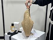 Colestore Celine Classic Panier Hobo Bag In Raffia And Calfskin Leather 33x16x4cm - 6