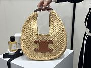 Colestore Celine Classic Panier Hobo Bag In Raffia And Calfskin Leather 33x16x4cm - 3