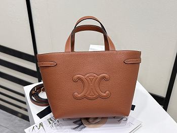 Colestore Celine Cabas Medium Leather Tote in Brown 21x20x10cm