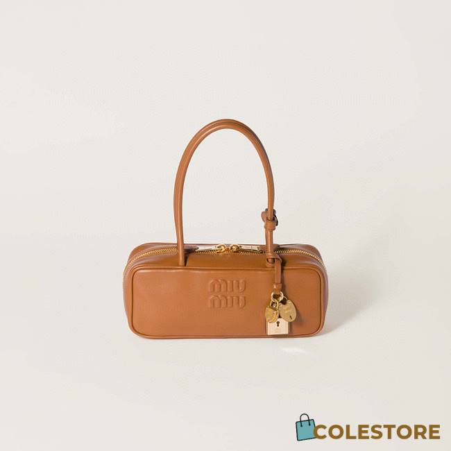 Colestore Miu Miu Beau Leather Bag in Brown 28x8x11cm - 1