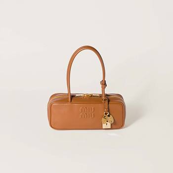 Colestore Miu Miu Beau Leather Bag in Brown 28x8x11cm