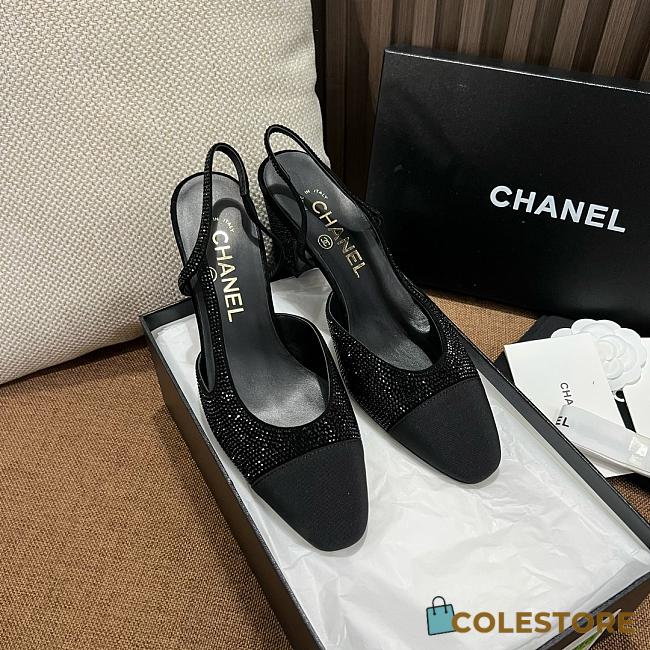 Colestore Chanel Slingback Heels Black - 1