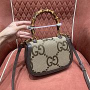 Colestore Gucci Bamboo 1947 Jumbo GG Small Top Handle Bag 17x12x7.5cm - 3