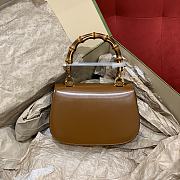 Colestore Gucci Bamboo 1947 Small Bag In Cuir Leather Brown 21cm - 5