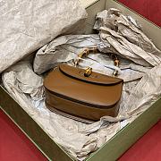 Colestore Gucci Bamboo 1947 Small Bag In Cuir Leather Brown 21cm - 4