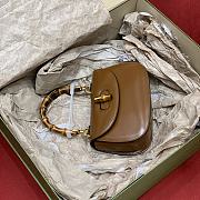 Colestore Gucci Bamboo 1947 Small Bag In Cuir Leather Brown 21cm - 2