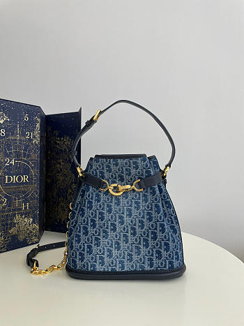 Colestore Dior Medium C'est Dior Bag Blue Denim Dior Oblique Jacquard 24x10x24.5cm