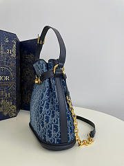 Colestore Dior Medium C'est Dior Bag Blue Denim Dior Oblique Jacquard 24x10x24.5cm - 5