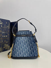Colestore Dior Medium C'est Dior Bag Blue Denim Dior Oblique Jacquard 24x10x24.5cm - 4