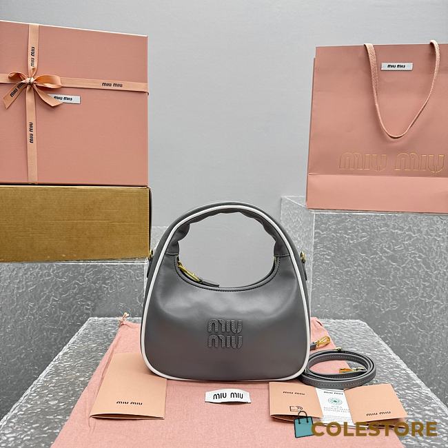 Colestore Miu Miu Wander Shoulder Bag in Grey 22x23x7cm - 1