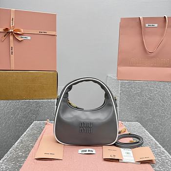 Colestore Miu Miu Wander Shoulder Bag in Grey 22x23x7cm