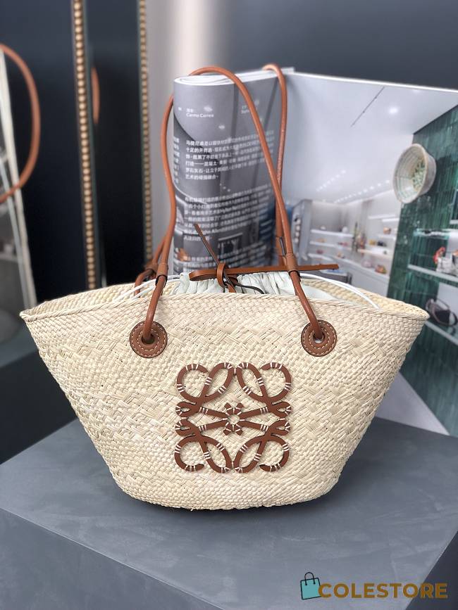 Colestore Loewe Small Anagram Basket Bag Brown 34x13x16.5cm - 1